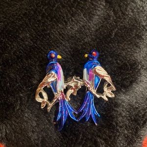 Vintage Signed GERRYS “twitter” pin brooch 2 little birds on a branch twittering